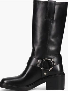 Frye Black Leather Mid-Calf Harness Boots-10. Retails $368 in store full price.